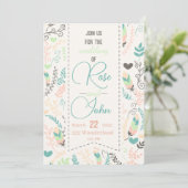 Floral Wedding Invitation Kaart (Staand voorkant)