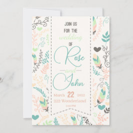 Floral Wedding Invitation Kaart