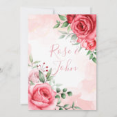 Floral Wedding Invitation Kaart (Achterkant)