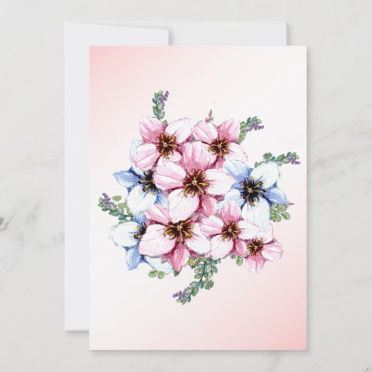 Floral Wedding Invitation Kaart (Achterkant)