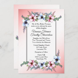 Floral Wedding Invitation Kaart