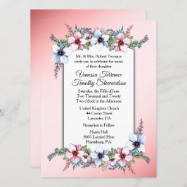 Floral Wedding Invitation Kaart