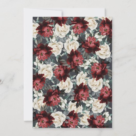 Floral Wedding Invitation Kaart (Achterkant)