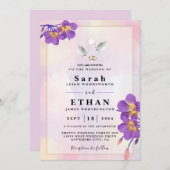 Floral Wedding Invitation Kaart (Voorkant / Achterkant)
