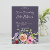 Floral Wedding Invitation Kaart (Staand voorkant)
