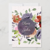 Floral Wedding Invitation Kaart (Achterkant)