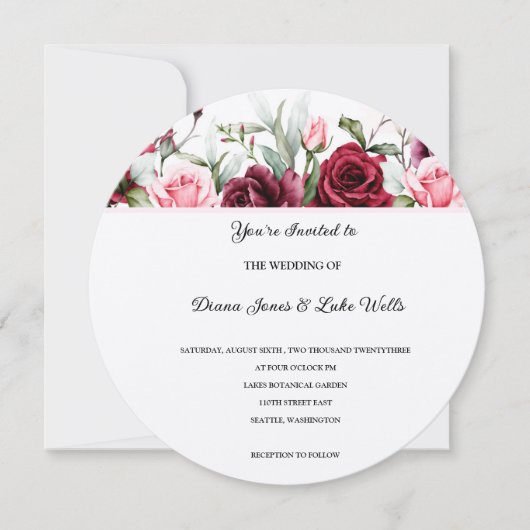 Floral Wedding Invitation Kaart (Voorkant)