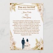 Floral Wedding Invitation – Modern invite card Kaart (Achterkant)