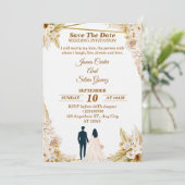 Floral Wedding Invitation – Modern invite card Kaart (Staand voorkant)