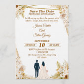 Floral Wedding Invitation – Modern invite card Kaart (Voorkant)