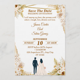 Floral Wedding Invitation – Modern invite card Kaart