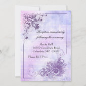 Floral Wedding Invitation - paars Kaart (Achterkant)