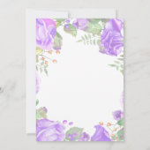 Floral Wedding Invitation Paarse Waterverf Floral Kaart (Achterkant)