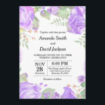Floral Wedding Invitation Paarse Waterverf Floral Kaart<br><div class="desc">Floral Wedding Invitation. Paarse lavender Lila Waterverf Floral Flowers. Witte achtergrond. Afdrukbaar digitaal. Voor verdere aanpassing,  te klikken gelieve de knoop "van de Aanpassing het"en ons ontwerphulpmiddel te gebruiken om deze sjabloon te wijzigen.</div>
