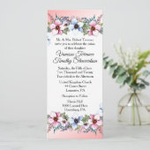 Floral Wedding Invitation Pink Kaart (Staand voorkant)