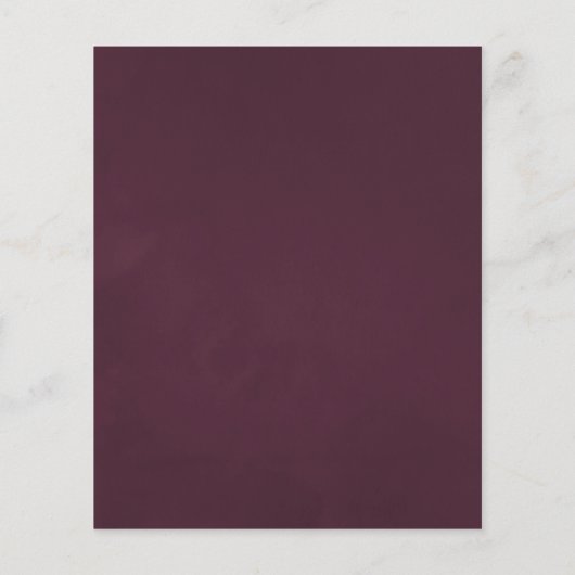 Floral Wedding Invitation Plum and Navy Flyer (Achterkant)