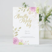 Floral Wedding Invitation RSVP Card Bedankkaart (Staand voorkant)