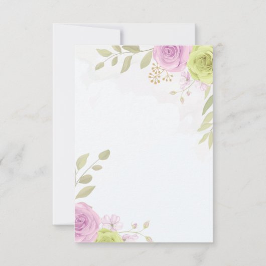 Floral Wedding Invitation RSVP Card Bedankkaart (Achterkant)