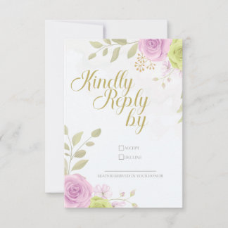 Floral Wedding Invitation RSVP Card Bedankkaart