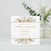 Floral Wedding Invitation Save the Date Kaart (Staand voorkant)