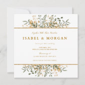 Floral Wedding Invitation Save the Date Kaart (Voorkant)