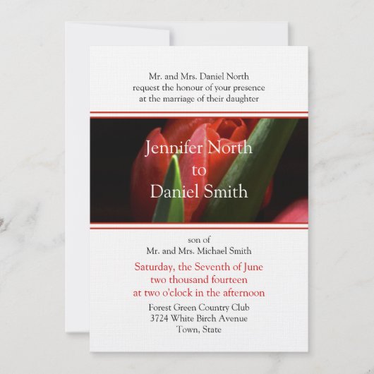 Floral Wedding Invitation Sjabloon Kaart (Voorkant)