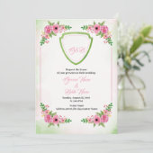 Floral Wedding Invitation Sjabloon Kaart (Staand voorkant)