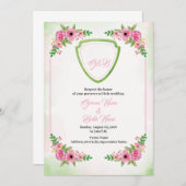 Floral Wedding Invitation Sjabloon Kaart (Voorkant / Achterkant)
