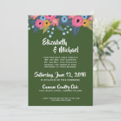 Floral Wedding Invitation Sjabloon Kaart (Staand voorkant)
