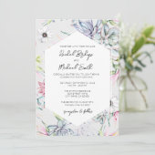 Floral Wedding Invitation Sjabloon Kaart (Staand voorkant)
