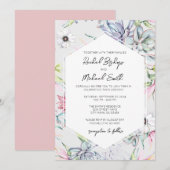 Floral Wedding Invitation Sjabloon Kaart (Voorkant / Achterkant)