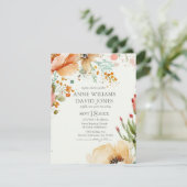 Floral Wedding Invitation soft coton texture Informatiekaartje (Staand voorkant)