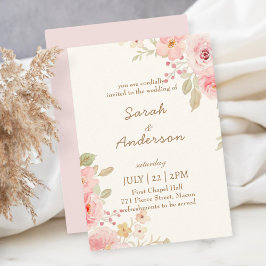 Floral Wedding Invitation Template Wedding  Bedankkaart