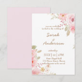 Floral Wedding Invitation Template Wedding Bedankkaart (Voorkant / Achterkant)