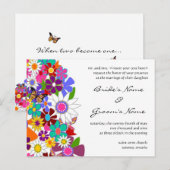 Floral Wedding Invitation Uitnodiging Briefkaart (Voorkant / Achterkant)