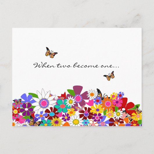 Floral Wedding Invitation Uitnodiging Briefkaart (Achterkant)