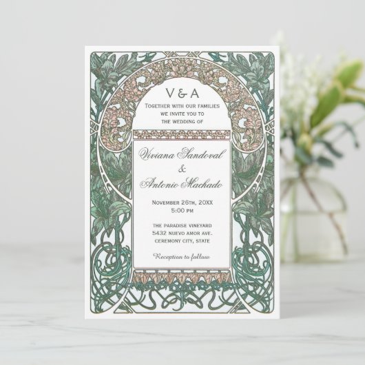 Floral Wedding Invitations I Kaart (Staand voorkant)
