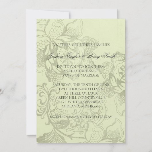 Floral Wedding Invitations Kaart (Achterkant)