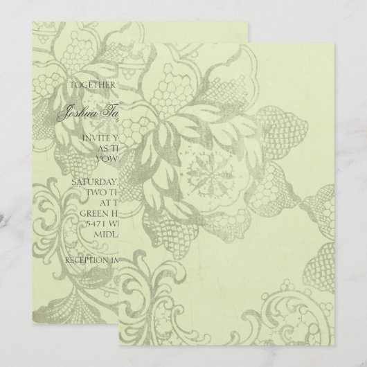 Floral Wedding Invitations Kaart (Voorkant / Achterkant)