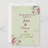 Floral Wedding Invitations  Kaart (Voorkant)