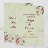 Floral Wedding Invitations  Kaart (Voorkant / Achterkant)