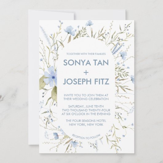 Floral Wedding Invitations Kaart (Voorkant)