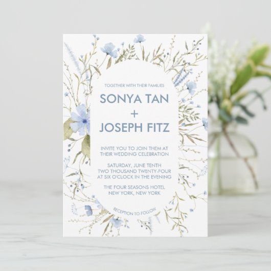 Floral Wedding Invitations Kaart (Staand voorkant)