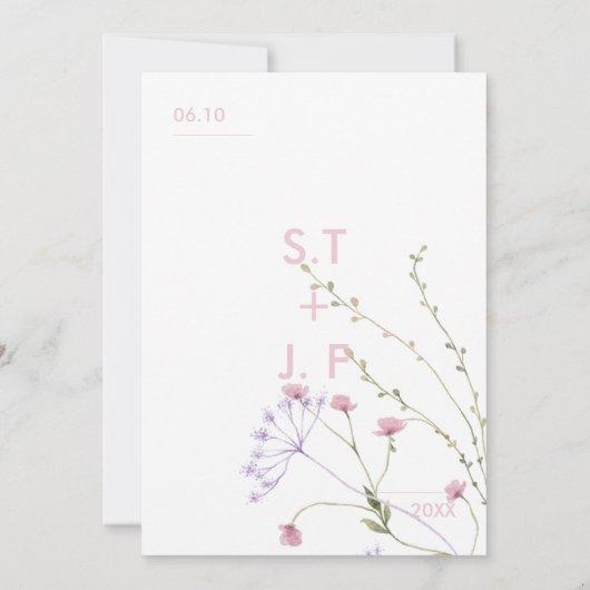 Floral Wedding Invitations Kaart (Achterkant)