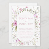 Floral Wedding Invitations Kaart (Voorkant / Achterkant)