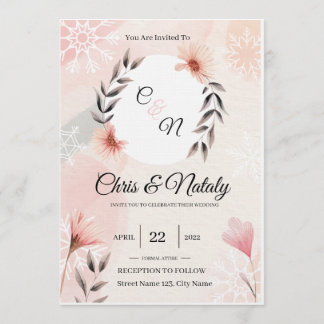 Floral Wedding Invitations Kaart