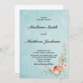 Floral Wedding Invitations Kaart (Voorkant / Achterkant)