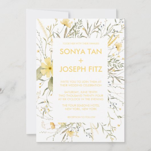 Floral Wedding Invitations Kaart (Voorkant)