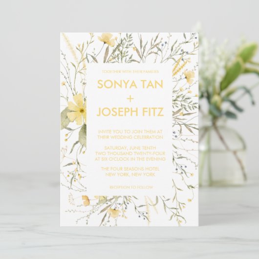 Floral Wedding Invitations Kaart (Staand voorkant)