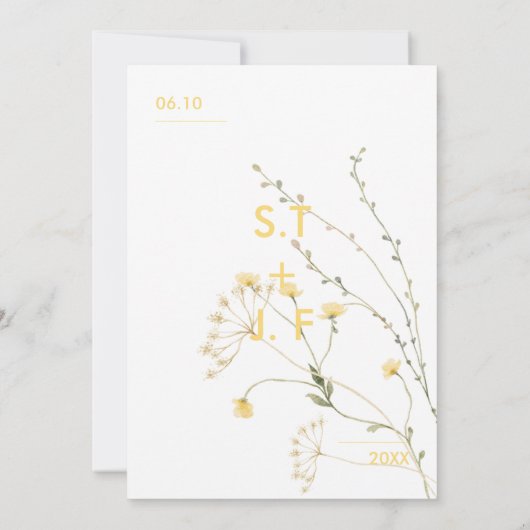 Floral Wedding Invitations Kaart (Achterkant)